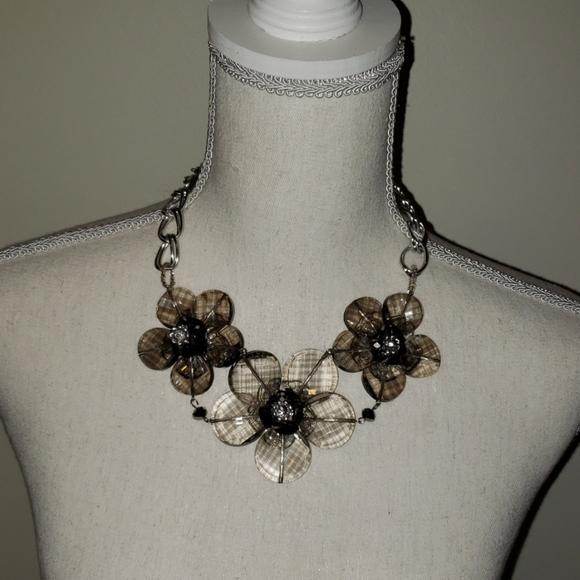 "Statement" necklace, smoky quartz color - Picture 1 of 4